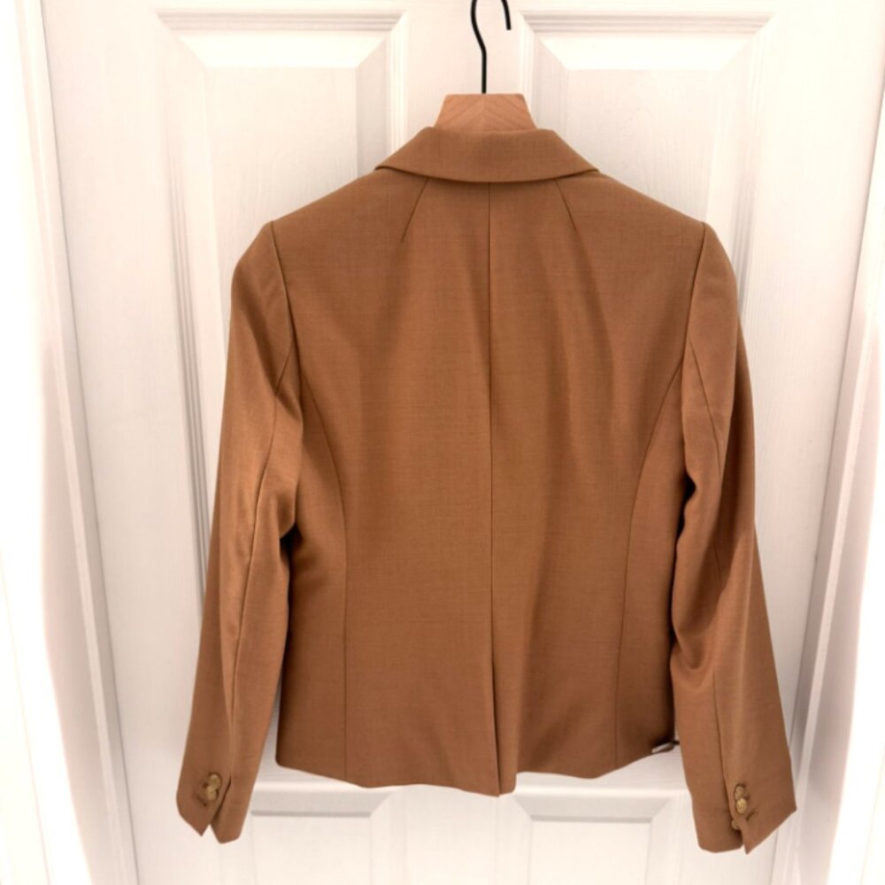 J.Crew Factory Original Schoolboy Blazer Woman Size 4 Tan Camel / Wool Blend - Picture 4 of 8